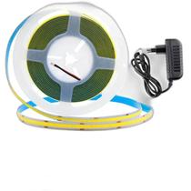 Fita Led Cob Smd Linear 5M 12V Flexível 320 Leds/M Com Fonte