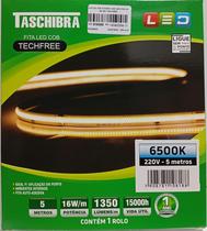 Fita Led Cob Techfree 16w/m 5m 220v IP20 6500k - Taschibra Cor da Luz:Branco Frio Fita Led Cob Techfree 16w/m 5m 220v IP20 6500k - Taschibra Cor da Luz:Branco Frio