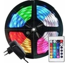 Fita Led Colorida 5050 Rbg 16 Cores 5 M + Fonte E Central