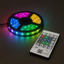 Fita LED Cordão 5 Metros RGB Com Controle Remoto Bluetooth E Aplicativo A Prova D'Água