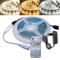 Fita Led De 5M 12V Com 3 Cores De Luz Com Controle E Fonte Fita Led De 5M 12V Com 3 Cores De Luz Com Controle E Fonte