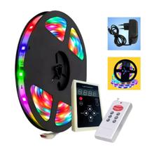 Fita Led Digital 5 Metros Rgb 328 Efeitos + Controle E Fonte Fita Led Digital 5 Metros Rgb 328 Efeitos + Controle E Fonte