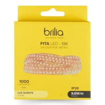Fita led dimerizável 9,6w/m 3000k ip20 12v luz morna 5m - brilia