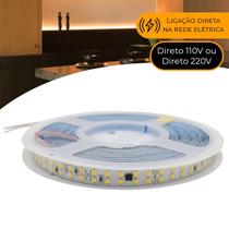 Fita Led Direta Dupla 240leds/m Rolo 10m 220v Quente Não Usa Fonte