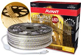 Fita Led Externa 14.4wm Luz Branco Quente 127v Ip65 50m Fita Led Externa 14.4wm Luz Branco Quente 127v Ip65 50m