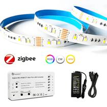 Fita LED Inteligente 5M 10M Zigbee 3.0 RGBCW 12V Flexível Regulável Alexa Google Assistant