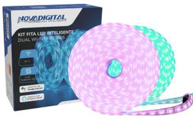 Fita LED Inteligente RGB Wi-Fi Dual 10 Metros Nova Digital