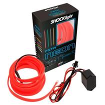 Fita Led Interna Neon Vermelho Painel Carro 3 Metros Tunning