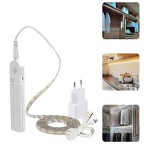 Fita Led Luz Branco Neutro 3M Com Sensor De Presença + Fonte