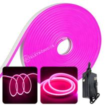 Fita Led Luz Neon Para Fachada 5 Metros Flexivel Decorar E Iluminar Rosa FITARO FITANEON