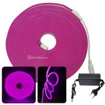 Fita Led Luz Neon Prova D'água Ambiente Externo Super Brilhante Roxo FITANEONRX