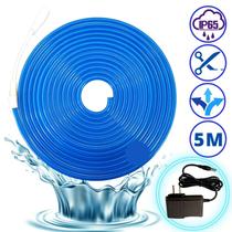 Fita Led Neon 5m Flexível azul marinho12v Com Fonte Power 2A Fita Led Neon 5m Flexível azul marinho12v Com Fonte Power 2A