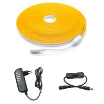 Fita Led Neon 5M Várias cores Fonte 2A 12v Interruptor Cabo 12v ip65 aprova dagua silicone varias cores