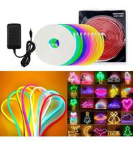 Fita Led Neon 5m verde Flexível 12v Com Fonte Carregador 12v 2A Fita Led Neon 5m verde Flexível 12v Com Fonte Carregador 12v 2A