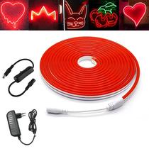 Fita Led Neon 5m Vermelho 12v Com Fonte 3A e Interruptor P4 Fita Led Neon 5m Vermelho 12v Com Fonte 3A e Interruptor P4