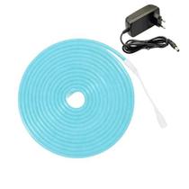 Fita LED Neon Azul Claro C/ Fonte 12V
