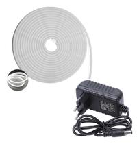 Fita Led Neon Branca Fria 12v Mais Fonte Adpater 12v 2A