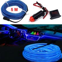 Fita Led Neon Fibra Óptica Painel Porta Carro 5 Mts Azul - MR