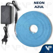 Fita led neon flexivel 8w 12v azul 5 metros ip20 com fonte Fita led neon flexivel 8w 12v azul 5 metros ip20 com fonte