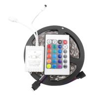 Fita Led Rgb 3528 Rolo 5M Com Fonte 12V 2A E Controle Remoto