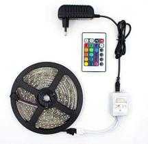 Fita LED RGB 3528 Rolo 5M com Fonte 12V 2A e Controle Remoto Fita LED RGB 3528 Rolo 5M com Fonte 12V 2A e Controle Remoto