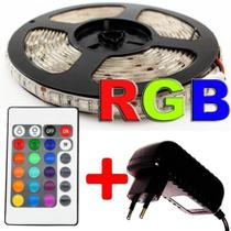 Fita Led Rgb 5 Metros Prova D'agua Com Controle e Fonte - Exbom Fita Led Rgb 5 Metros Prova D'agua Com Controle e Fonte - Exbom