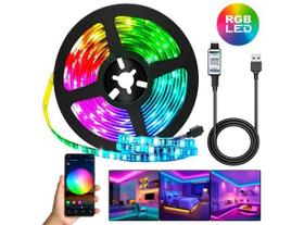 FITA LED RGB 5050 5 Metros Bluetooth Ritmo Musical Kapbom