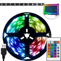 Fita Led Rgb 5050 Colorida Usb Tv Decoração Gamer + Controle