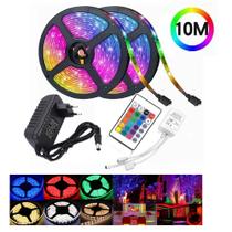 Fita Led Rgb 5050 Rolo 10m C/ Fonte 12v 5a E Controle Remoto