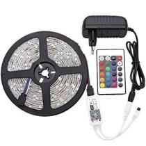 Fita Led Rgb 5050 Rolo 5m 300 Leds Prova D'água + Controle+fonte