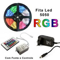Fita Led RGB 5M 16 Cores - 5050 Decorativa Sanca de Gesso Balcão Vitrine Salão