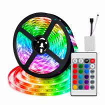 Fita LED RGB 5m 60 Leds/m IP20 12V com Controle Remoto