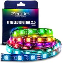 Fita LED Rgb Digital Endereçável WS2811 12V 60 LEDs/m IP20 2,5m ou 5m Zendel Fita LED Rgb Digital Endereçável WS2811 12V 60 LEDs/m IP20 2,5m ou 5m Zendel