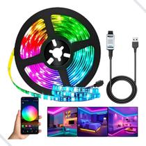 Fita Led Rgb Faixa Luz 5m Bluetooth Celular App Ritm/musical