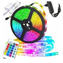 Fita LED RGB Rolo 5 Metros Colorida Decoração Mesa PC Gamer C/ Controle Escolha de Cor Fita LED RGB Rolo 5 Metros Colorida Decoração Mesa PC Gamer C/ Controle Escolha de Cor
