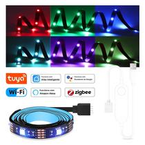 Fita LED RGB Zigbee WiFi USB Para TV Smart Com Retroiluminação, Compatível Com Alexa E Google Home