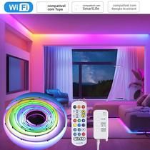 Fita LED RGBIC 12V 5m Tuya WiFi Sincronização Musical Cor Dos Sonhos WS2811 Luz De Festa Endereçável
