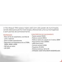 Fita Led Risque Trio 40W 2700K 5 Metros 24V Ip20 540 Leds/M