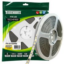 Fita Led SMD 5 Metros 12W/M 120 Leds Quente 3000K 220V IP65