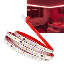 Fita Led SMD Dupla Face 3 Metros Iluminaçao Vermelha Luz Quarto Sala Gesso Sanca Perfil Sala Quarto Decoraçao Ambiente Interno