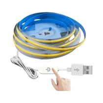 Fita LED USB Dimmable 5V 320LEDs/M COB Com Sensor De Toque Para Iluminação Noturna Em Espelhos, TVs