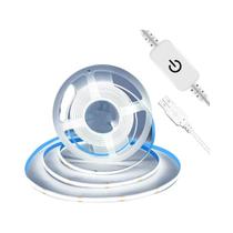 Fita LED USB Flexível COB Com Dimmer Táctil 320 LEDs/m Alta Densidade RA90 Para Decoração De