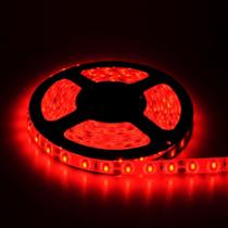 Fita Led Vermelho 12V Rolo 05 Metros 14,4W/Metro Ip20 60 Leds/Metro Largura 10Mm Fita Auto Adesiva 3M 720Lm/metro