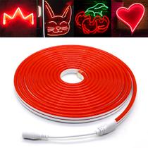 Fita Led Vermelho Neon Alto Brilho Flexível 5m 12v Led Neon