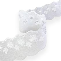 Fita Lese Laise Bordado Inglês 5cm X 13,7m Branco - 1Un Fita Lese Laise Bordado Inglês 5cm X 13,7m Branco - 1Un