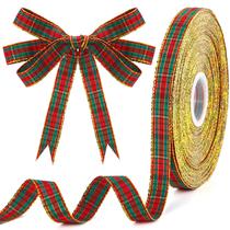 Fita Luinabio, listras de gorgorão, poliéster xadrez, 50 jardas/5/8 polegadas