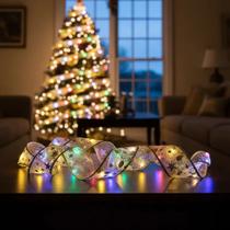 Fita Luminosa Para Árvore de Natal, 2m, Dourada, Luz Colorida, à Pilhas
