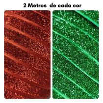 Fita Lurex Esponjada Glitter Kit Natal 4m 10mm Escolha Cor Fita Lurex Esponjada Glitter Kit Natal 4m 10mm Escolha Cor