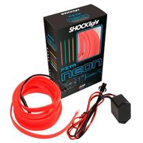 Fita Luz Led Interna Neon Vermelho Painel Carro 1 Metro Tunning