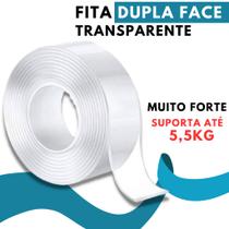 Fita Magica Adesiva Dupla Face Transparente Muito Forte Auto Colante Opções com 2 Metros ou 5 Metros